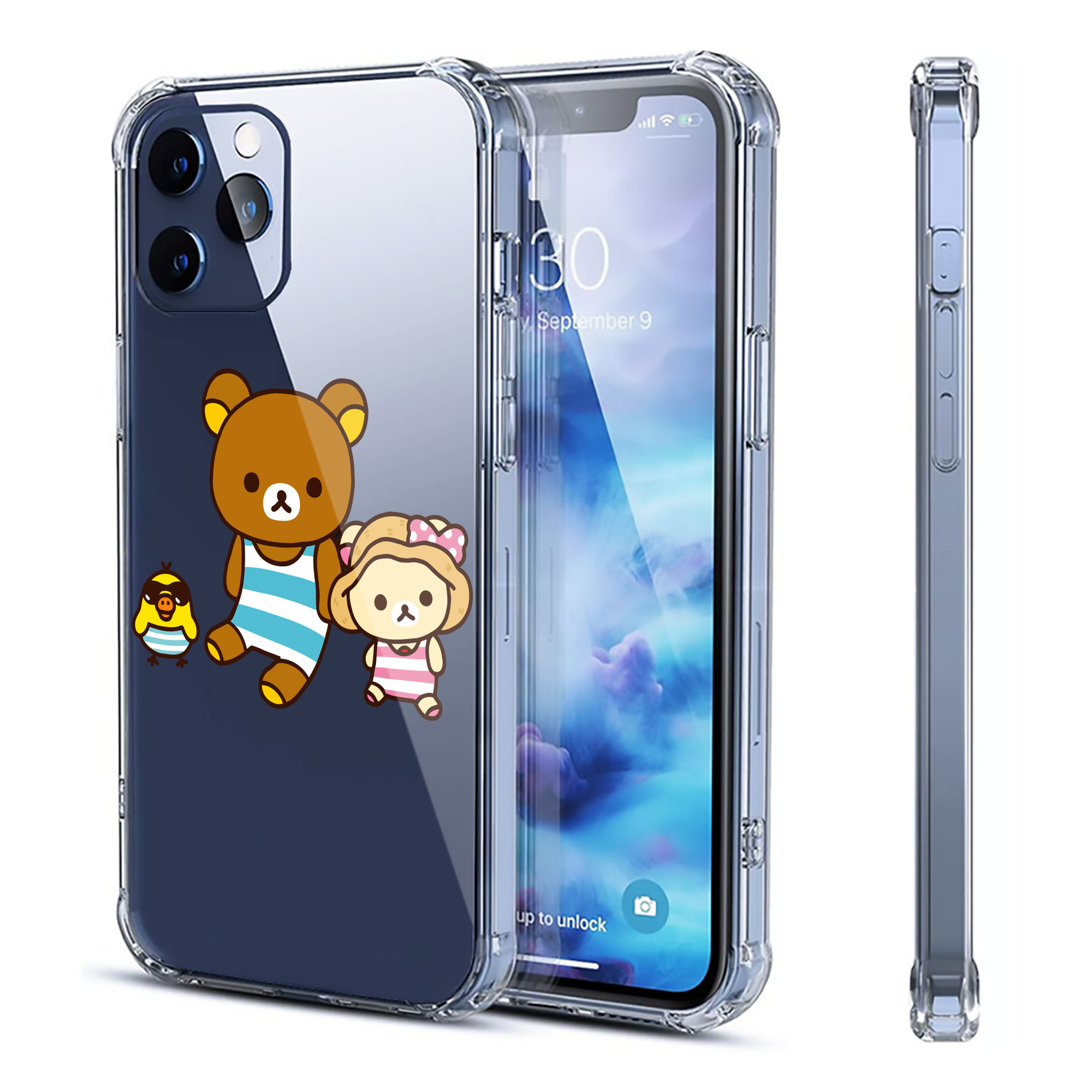 （画像用） リラックマ リラックマ キイロイトリ Rilakkuma Korilakkuma Kiiroitori 【iPhone 12シリーズ対応】透明スマホケース（クリアソフトケース）